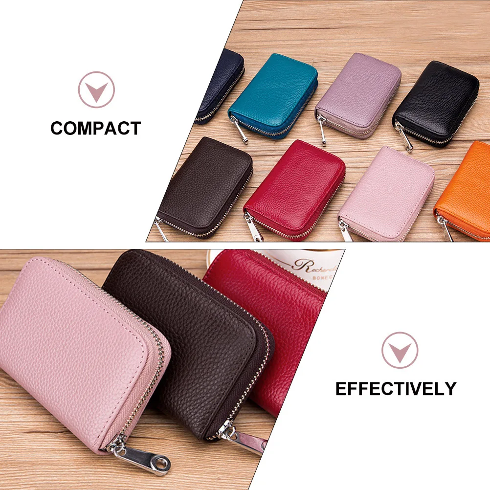 

Rfid Blocking Wallet 12 Slot Color Slim Design for Credit Cards Id Protection Portable Cards Holder with Zipper Pocket