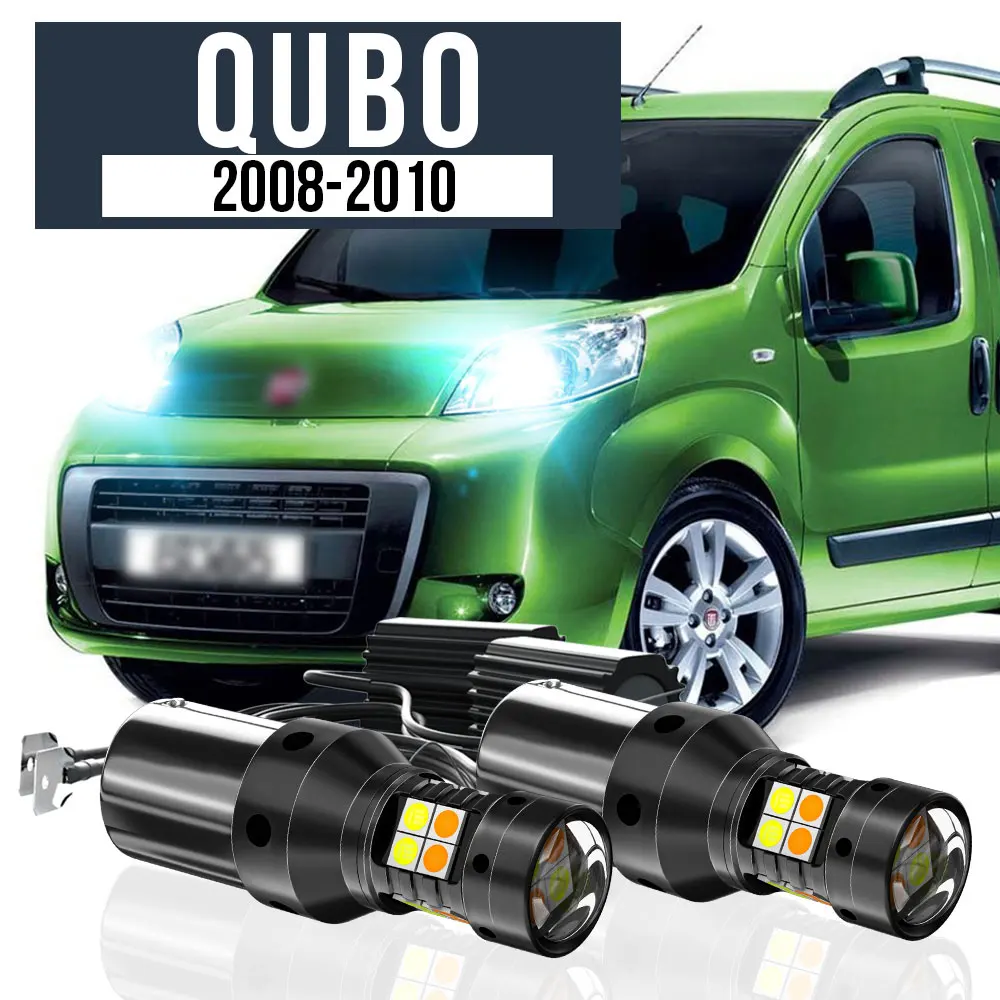 

2pcs LED Dual Mode Turn Signal+Daytime Running Light Blub DRL Canbus Accessories For Fiat Qubo 2008 2009 2010