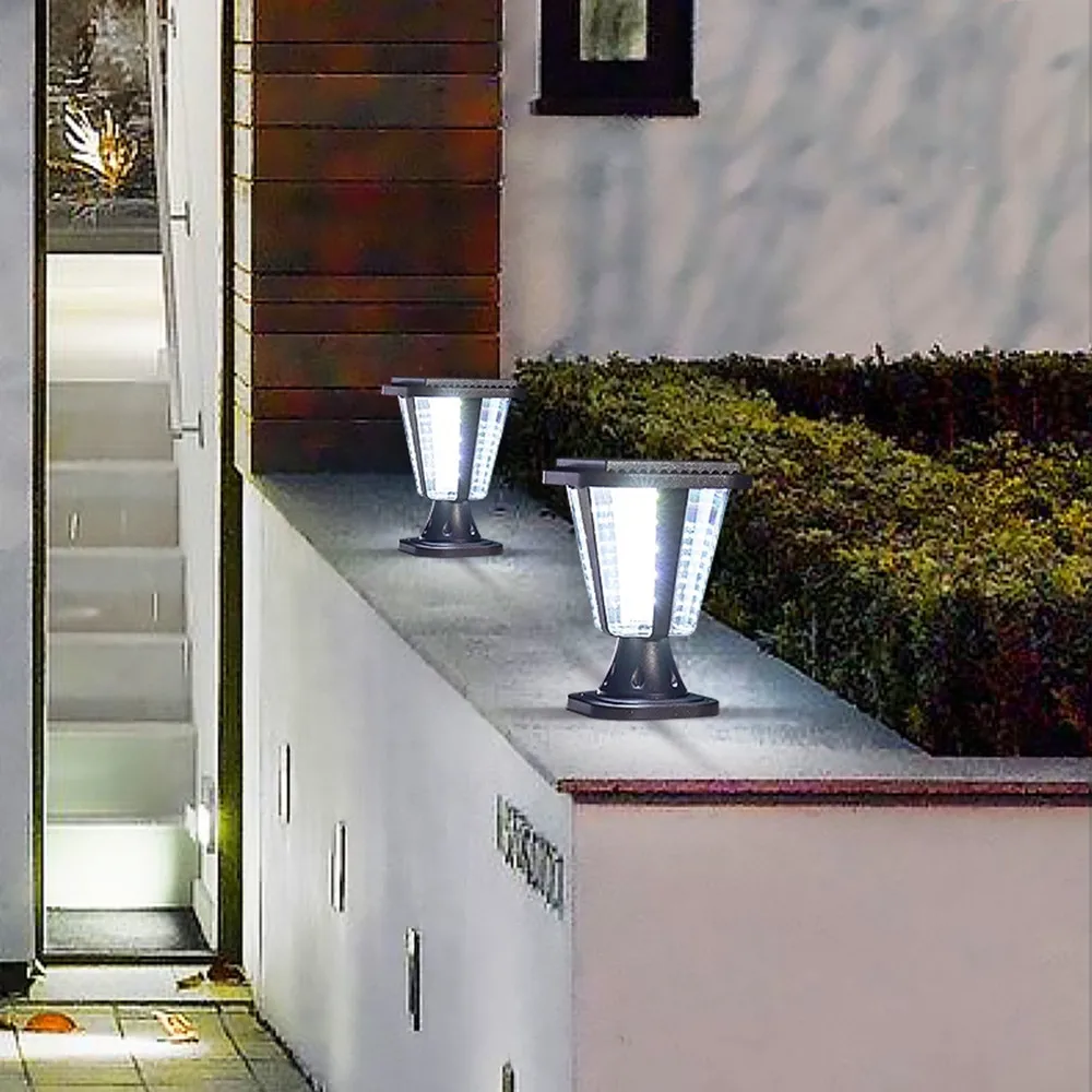 Solar LED Pillar Lamp Waterproof Outdoor Column Deck Light for Garden Courtyard Fence Landscape Sunlight Decoration