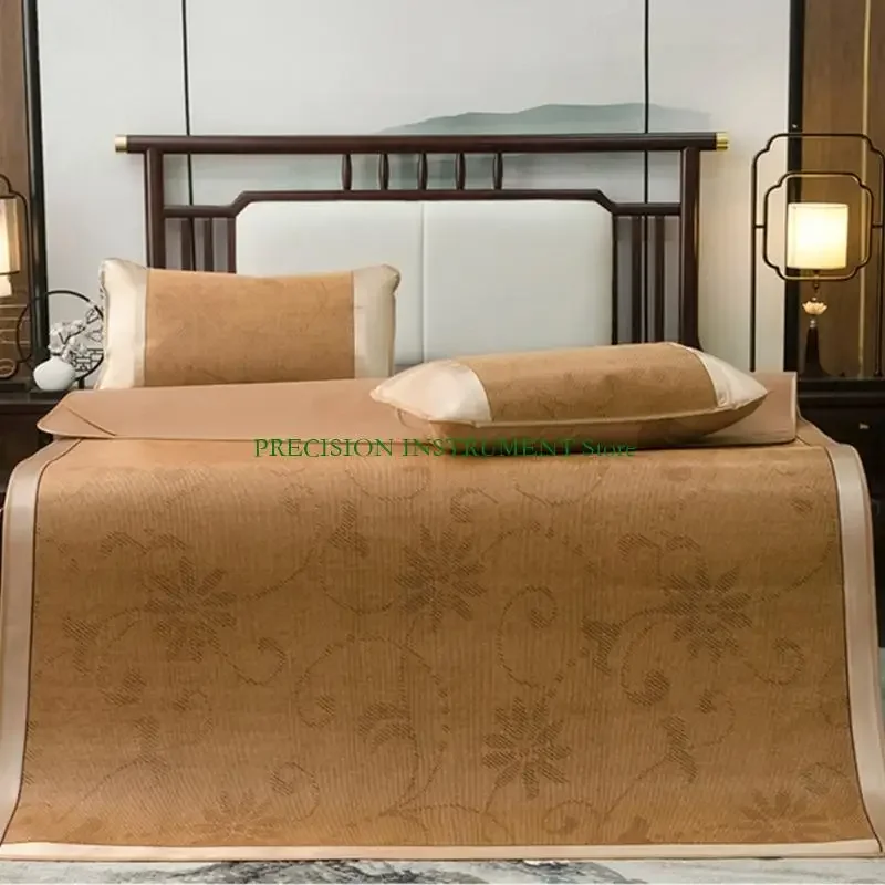 User Coolings Bed Mat Handcrafts Rattan With AntiMite Ice Silk Layer Compactly Storage Home Essential For Summer Adults M4YD