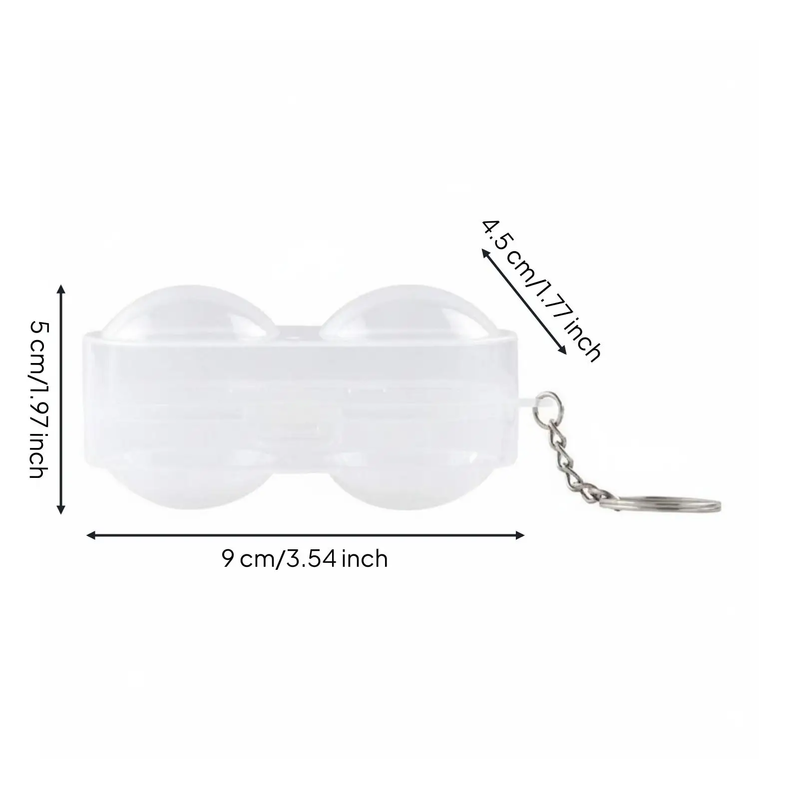Ping Pong Protective Case PE Plastic Double Ball Holder Transparent Hard Shell with Keyring for Training Travel