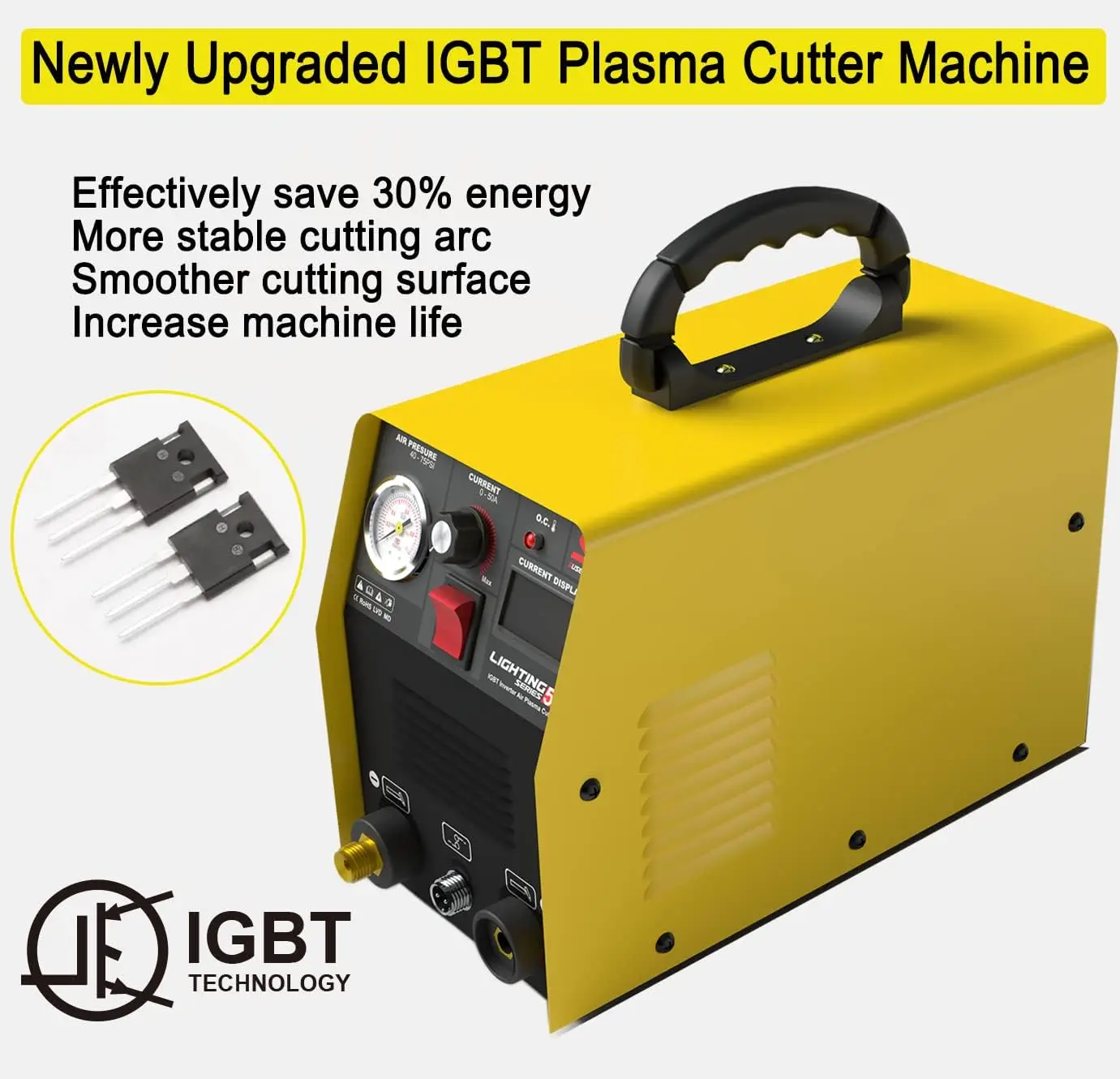 SUSEMSE Plasma Cutter 55 Amp HF IGBT Inverter Portable Air Plasma Cutting Machine with Accessories 12MM Clean Cut for Metal