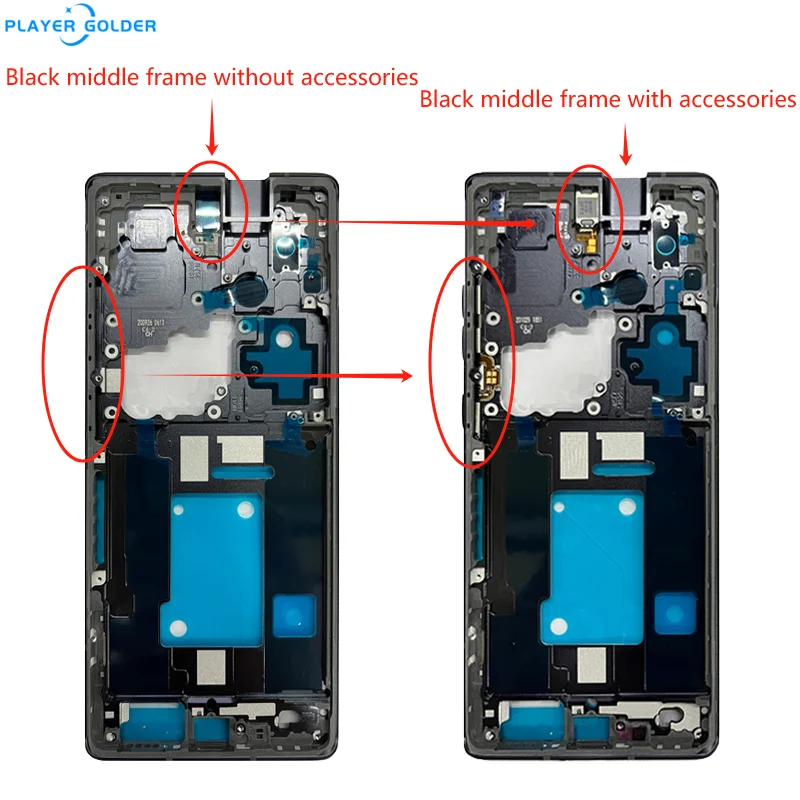 Original For LG Wing 5G LM-F100N LM-F100 LM-F100V F100EM F100VM F100EMW Middle Frame Bezel Chassis Plate Replacement Accessory