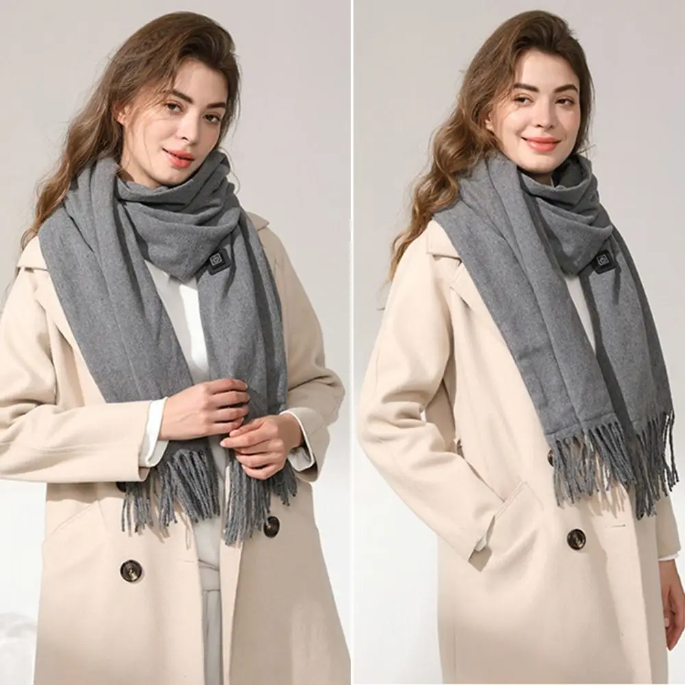 

Fashion USB Charging Electric Heated Scarf Adjustable Temperature Rechargeable Warm Shawl Unisex Creative Electric Winter Warmer