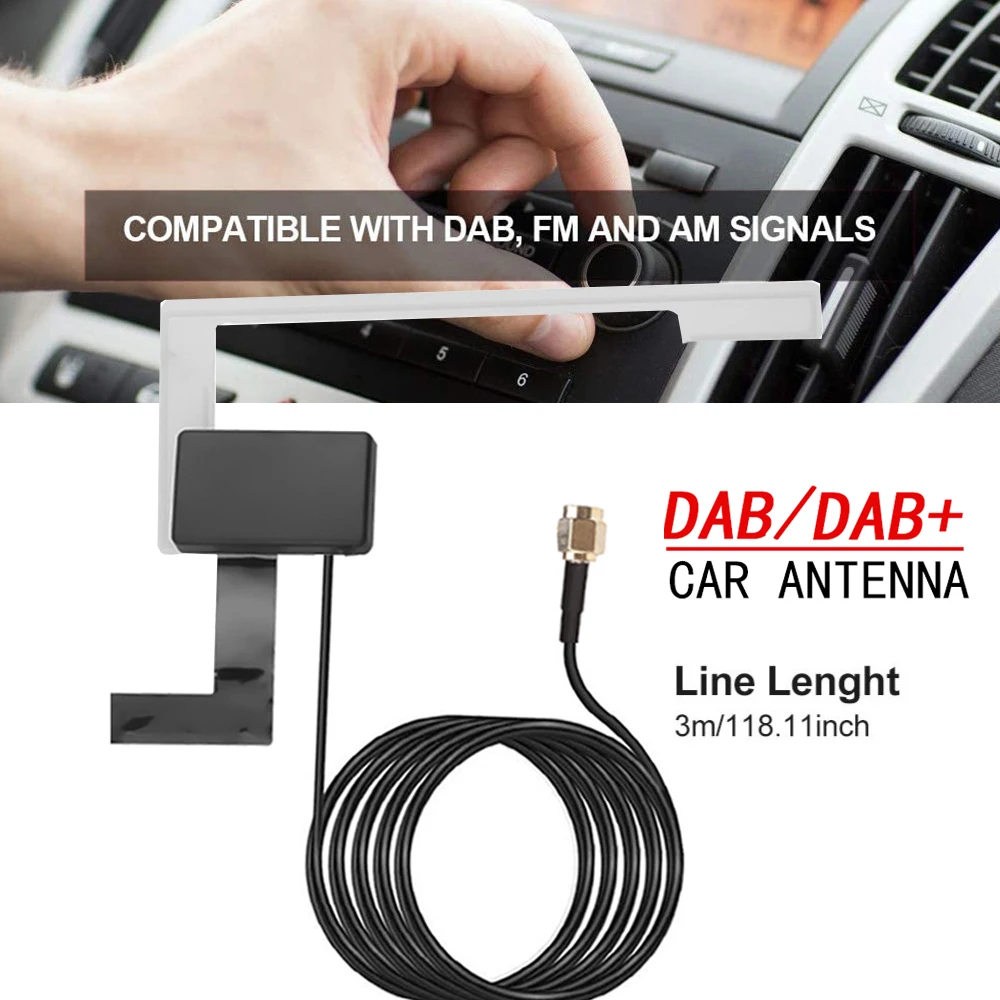 

SMA/SMB Plug DAB/DAB+ Enhance Devices Car Radio Aerial Antenna Windshield Mounting Signal Booster For Pioneer Kenwood JVC Sony