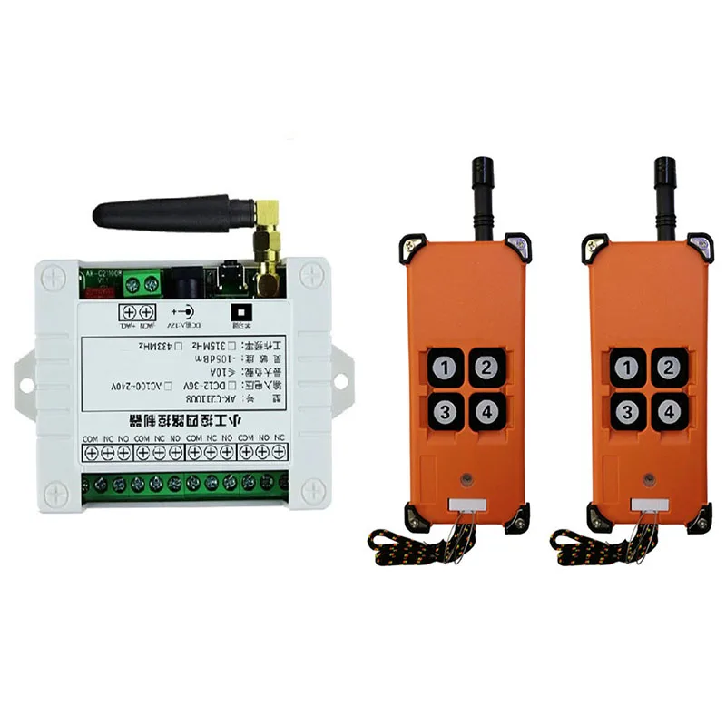 

3000m DC12V 24V 36V 4CH Radio Controller RF Wireless Remote Control Overhead travelling crane System Receiver+number keys Remote