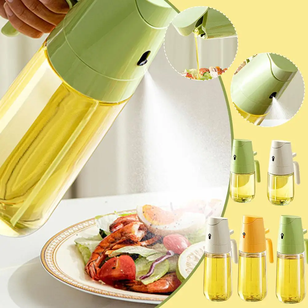 2 In 1 Spray For Olive Oil Spray Sprayer Dispenser Bottle Comfortable Handle Design For Barbecue Air Frying Pan Oven Campin G2q2