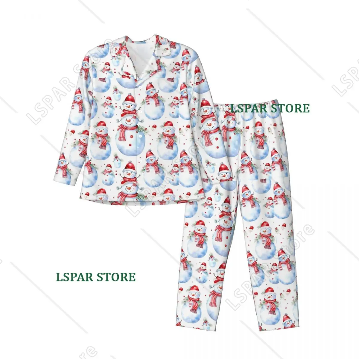 Christmas Long-sleeved Trousers Pajamas for Men Autumn and Winter Homewear Sleepwear Sets
