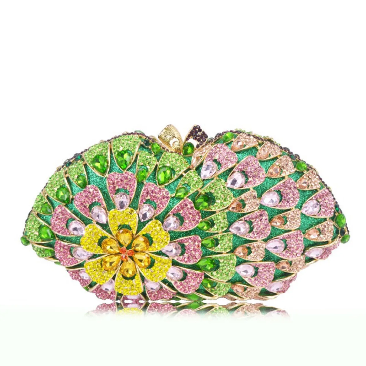 

Вечерние клатчи с кристаллами подсолнечника, круглые свадебные сумочки для свадебной вечеринки, белый/коричневый бриллиант, минодьер, роскошные стразы