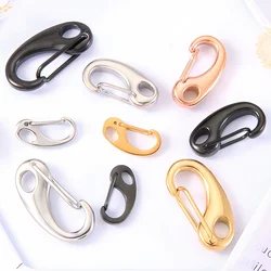 3Pcs Stainless Steel Lobster Clasp Snap Hook D-shaped Keychain Connectors Parts for Bracelet Necklace Chain DIY Jewelry Making