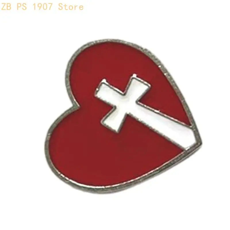 Cartoon Heart Pin Accessory Safe Backing Pin Alloy Texture Suitable for Youthful Women and Teens Seeking Fashion 55KA