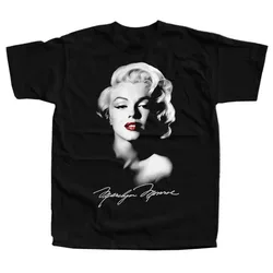 New Fashion Marilyn Monroe T-Shirt Arrival Cotton O-Neck Summer Short Sleeve Casual Women's T-Shirt Black Signature Harajuku