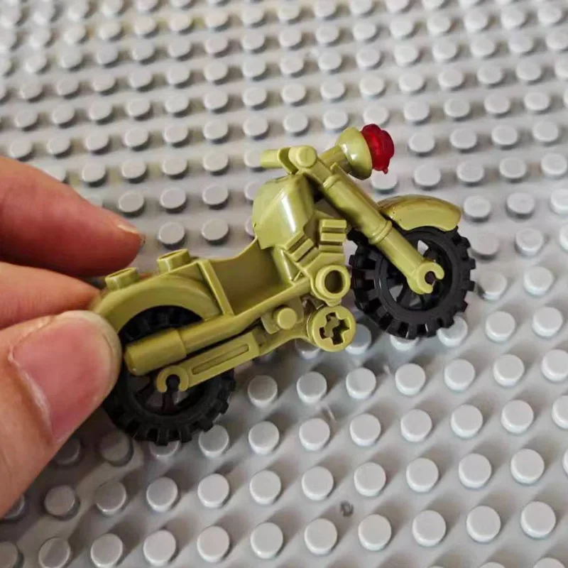 Small Building Block Part 3pcs Motorcycle  Military Scene Accessories Assembly Compatible with Lego  Toys
