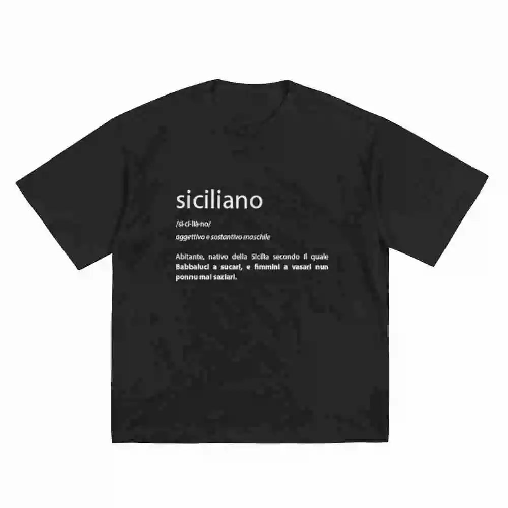 Sicilian Dictionary Short Sleeve Tee 100% Cotton T-Shirt