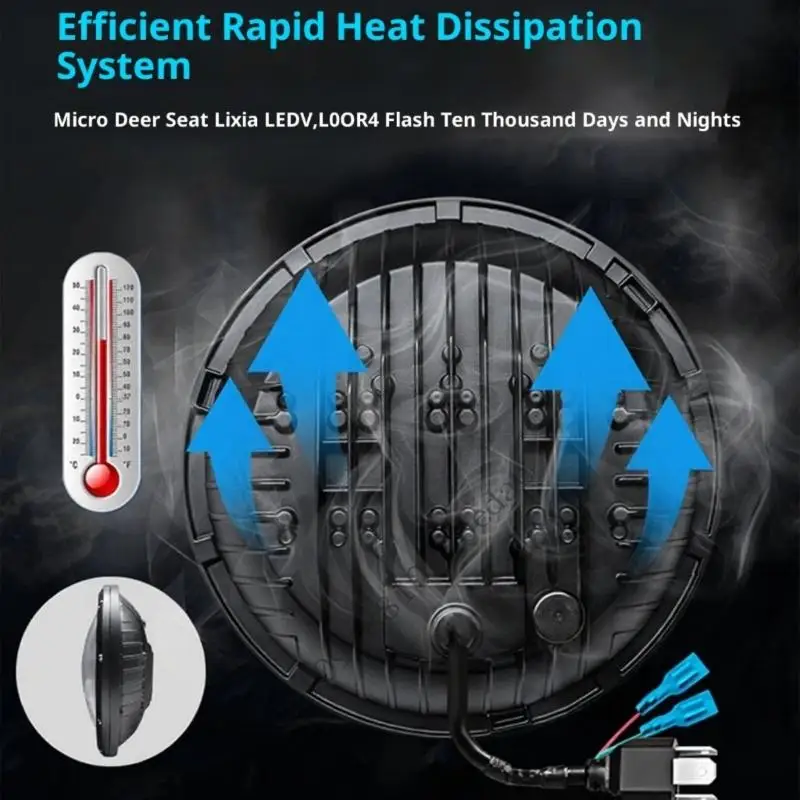 0XXC مزدوج الغرض 7 "مصباح LED مستدير للنادي بعيدًا عن الطريق يستخدم مع وظيفة الجري أثناء النهار إضاءة السيارات القوية