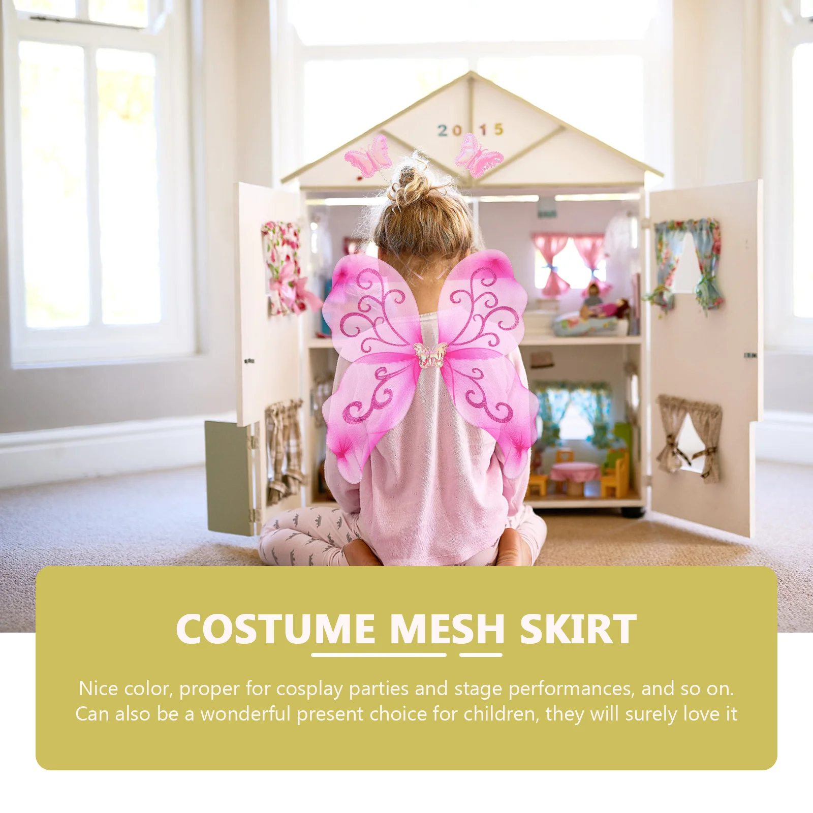 나비 요정 날개 4개 세트 어린이 천사 날개 코스튬 소품 컬러풀 드레스업 액세서리 소녀 파티 역할 놀이 장식