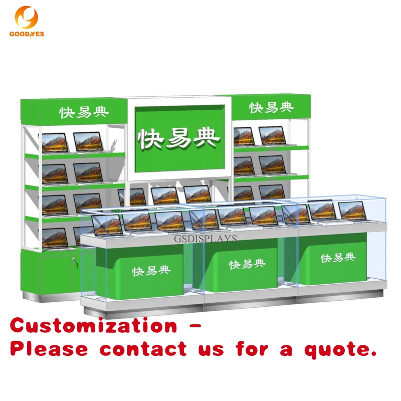 

Customize.Retail Lockable Wood Display Cabinet with LED Lighting & Durable Tablets and Mobile Phones in Stores