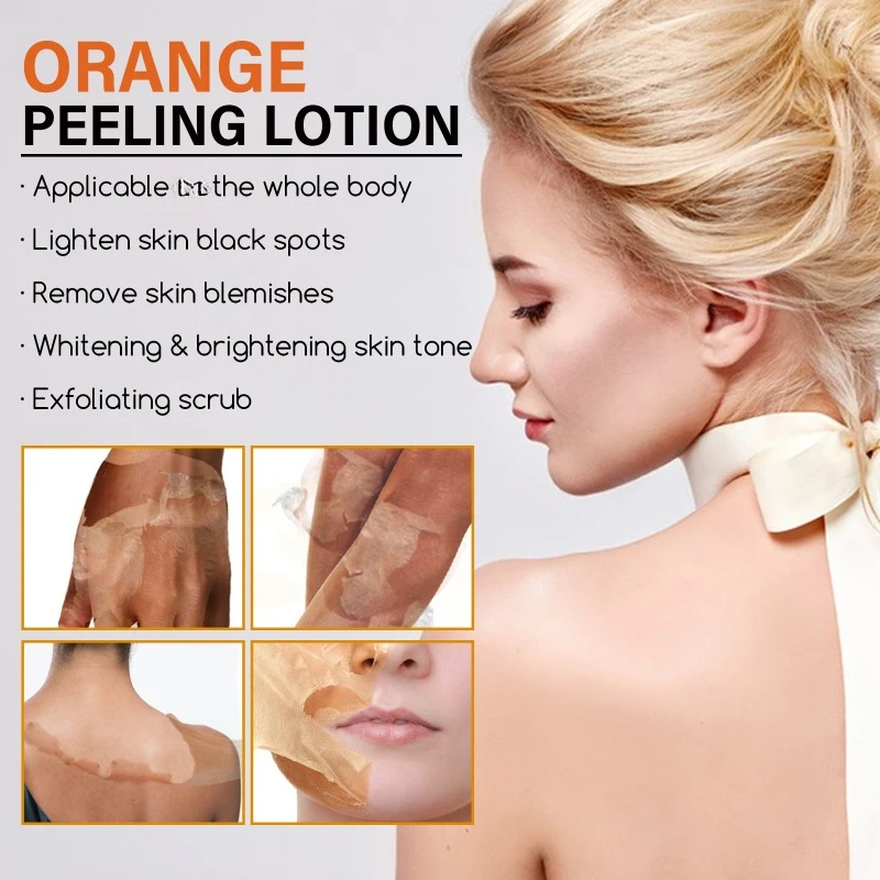 Orange Peeling Lotion Oil Fade Dark Spots remove Melanin Whitening Moisturizing Exfoliating brighten Skin body Care Solution