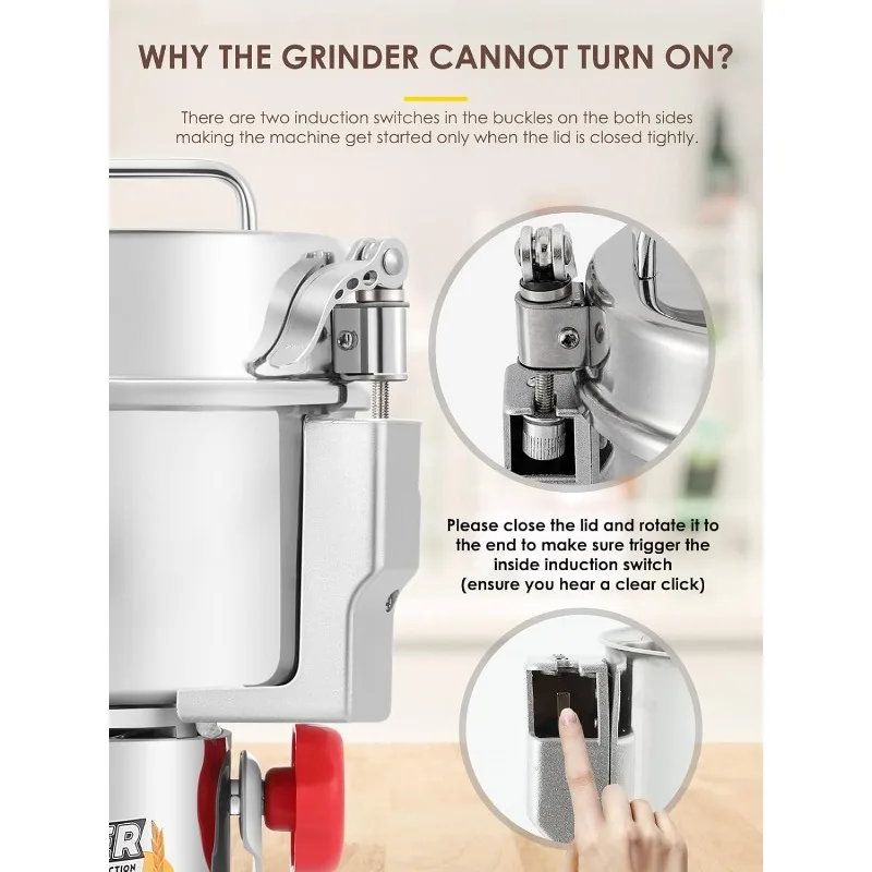 800 جرام مطحنة الحبوب الكهربائية مطحنة السلامة ترقية 2400 واط عالية السرعة التوابل عشب طاحونة التجارية رقيق آلة Dr #5