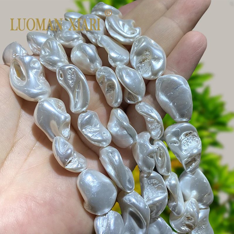 Natural Freshwater Shell Mother Pearls White Grey Baroque Shape Spacer Beads for Jewelry Making Diy Bracelets Accessories