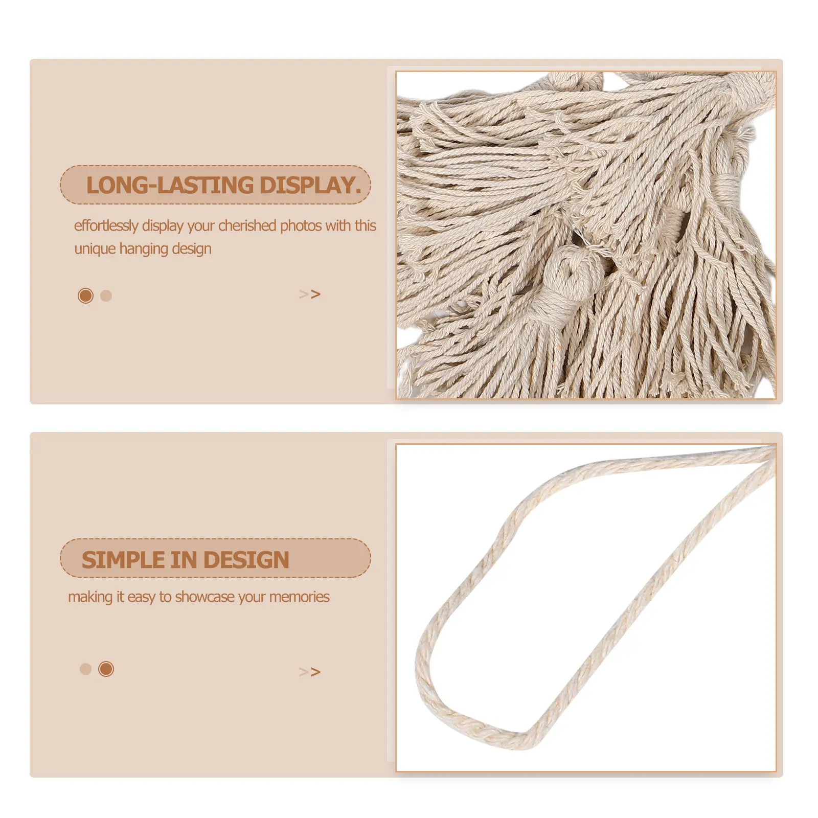 1Set Wooden Clip Hanging Photo Display Rack Macrame Tassel Boho Wall Decor Picture String for Bedroom Living Room Kpop Photocard