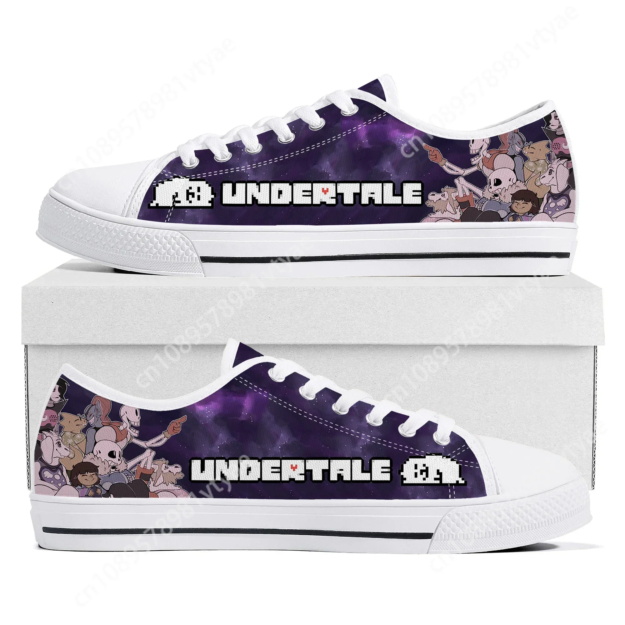 Cartoon Game Undertale Sans Skull Low Top Sneakers Womens Mens Teenager High Quality Canvas Sneaker Couple Custom Built Shoes