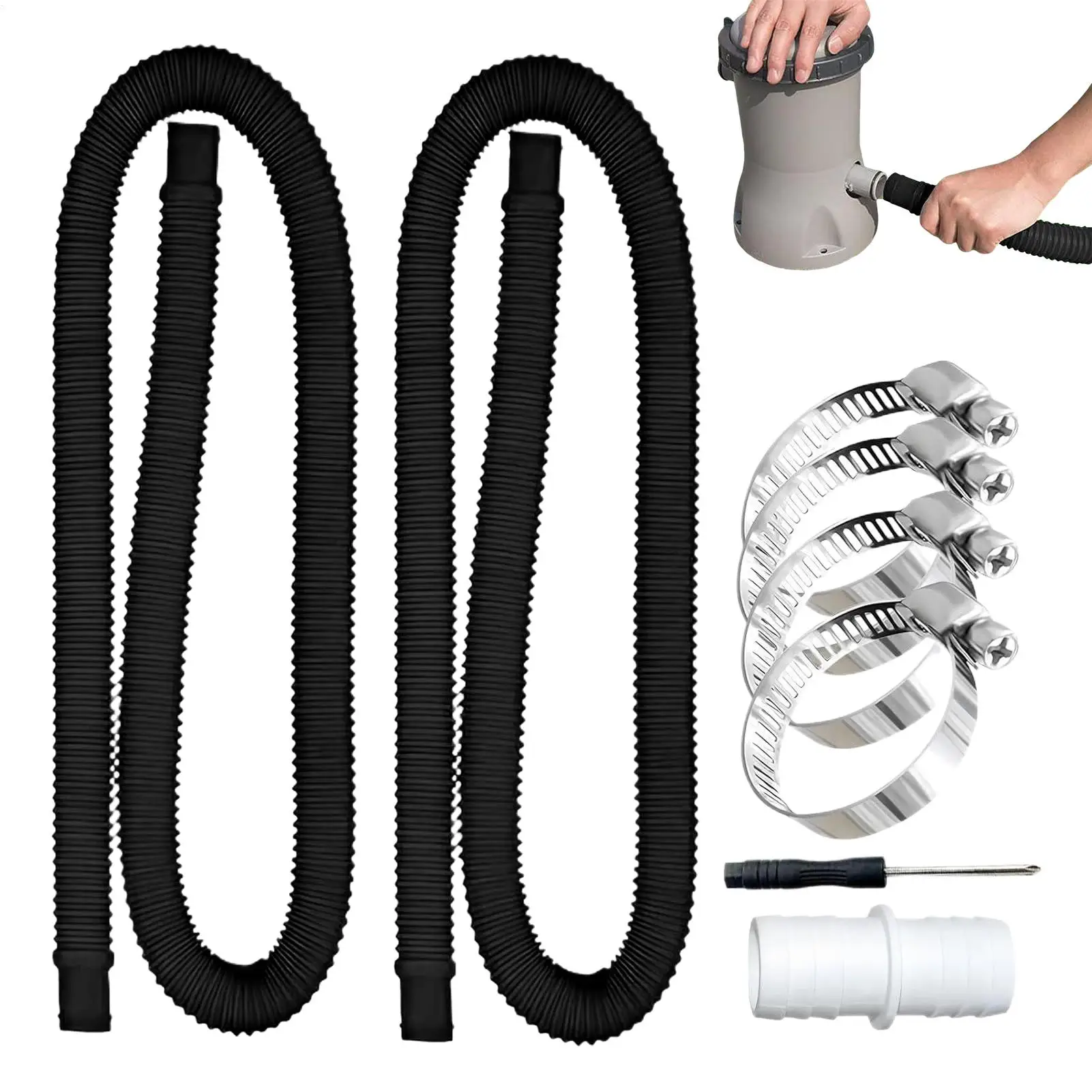 

Шланг для бассейна, 32 мм, комплект сменных трубок для бассейна, фитинги для домашнего сада, ополаскивание отходов, спа, дренаж, плавание на открытом воздухе