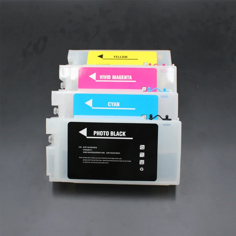 Refillable Ink Cartridge Tank No Chip T41W2 T41W3 T41W4 T41W5 T41K For Epson SC-T3400 SC-T3400N SC-T5400 T3480 T5480 printer