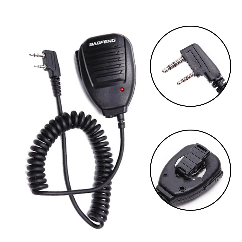 1 Pcs Speaker Hand Microphone BF-888S UV5R Walkie Talkie Handheld Rugged Black For Conference Speech Host Broadcast