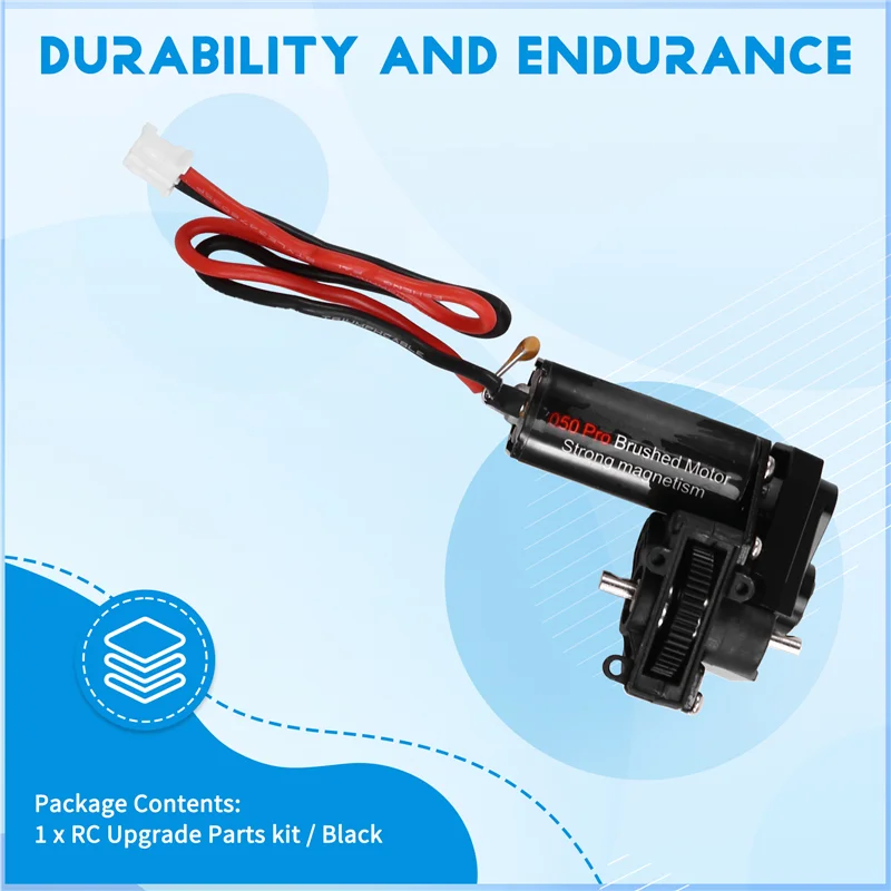 YSUN-Helical Gear Komplettes Getriebe mit 050 Bürstenmotor 50T für 1/24 RC Crawler SCX24 AX24 Upgrade