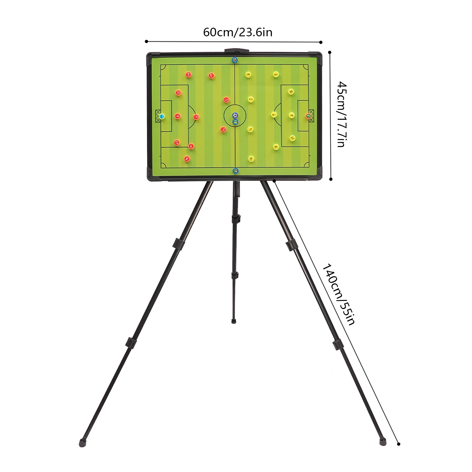

Magnetic Coaching Board with Adjustable Stand Portable Football Tactics Board for Coaches Stainless Steel Frame Carry Backpack