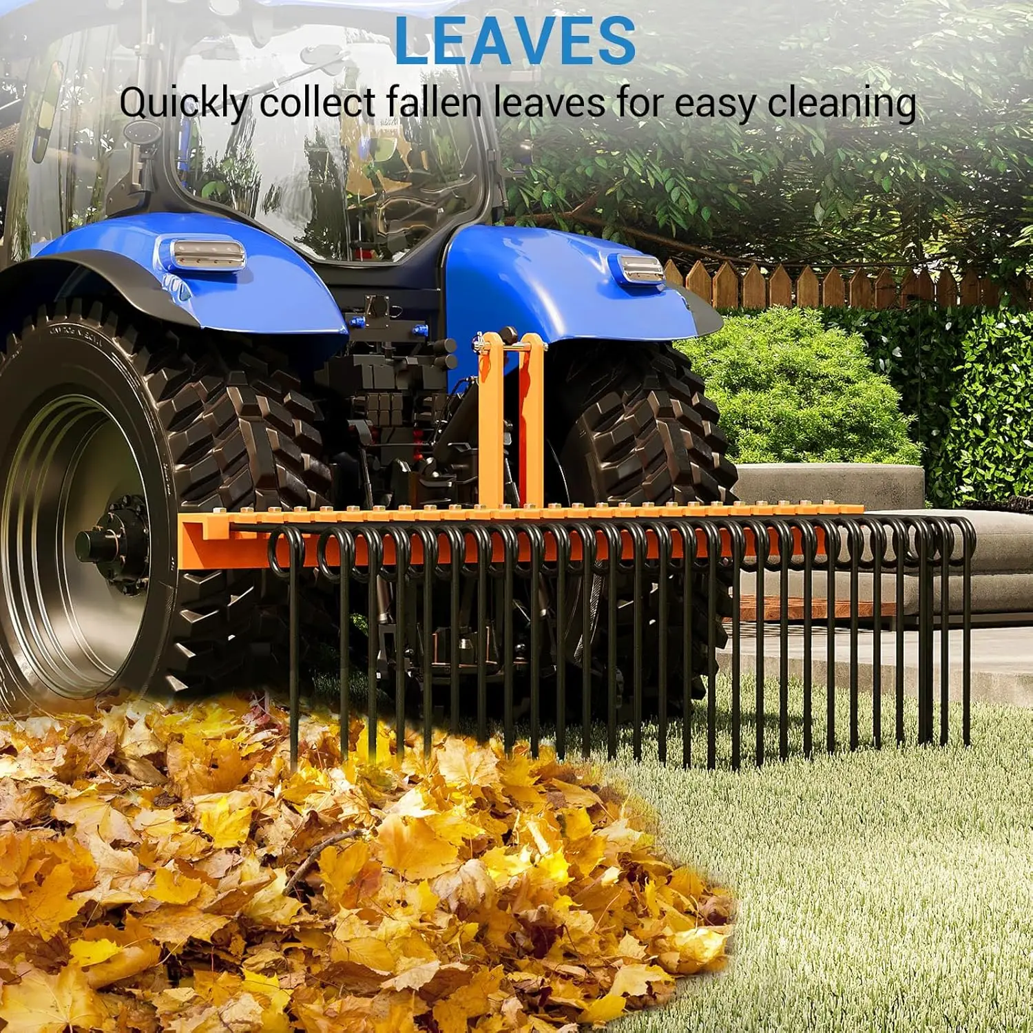 مشط إبرة من قش الصنوبر مقاس 72 بوصة، مشط المناظر الطبيعية النقطية وجهاز فصل العشب للجرارات، ومسابك المناظر الطبيعية ذات 3 نقاط، 30 نوعًا من الفولاذ الربيعي،