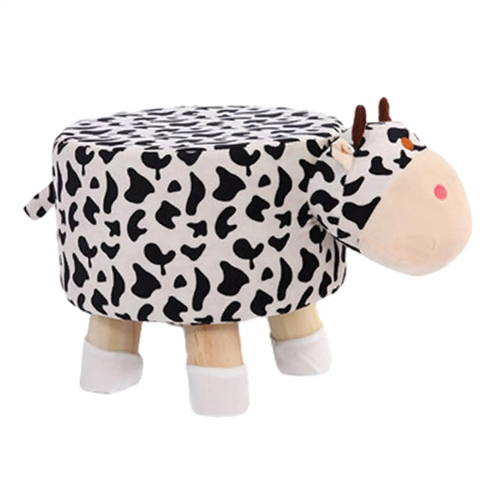 Foot Stool Seat Chair Animal Shape Foot Rest for Entryway Playroom Apartment Cow