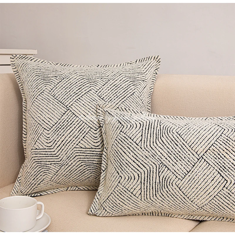 GUVINCI High Grade Wool Blend Cushion Cover Designer Wabi Sabi Style Geometry Pillow Case For Villa Living Room Sofa Model House