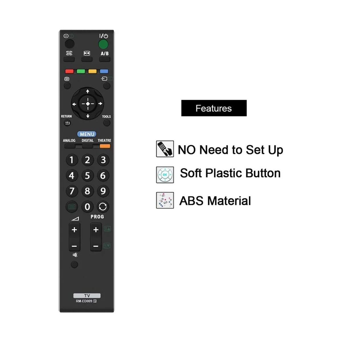 牡丹LCDデジタルテレビ用の交換用リモコン,RM-ED009, KDL-40T2800, KDL-40D2810, KDL-40T3000, KDL-40S3010, KDL-40S3000