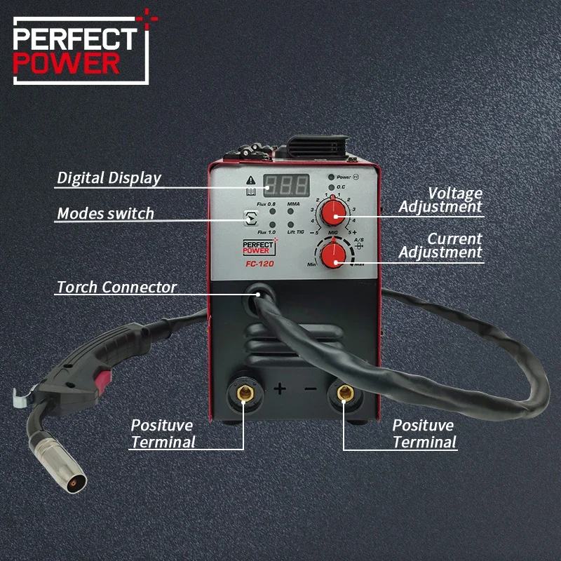 3 in 1 gasless mig tig mma welding machine 120amp portable  flux cored wire welding machines mig mag welding machine