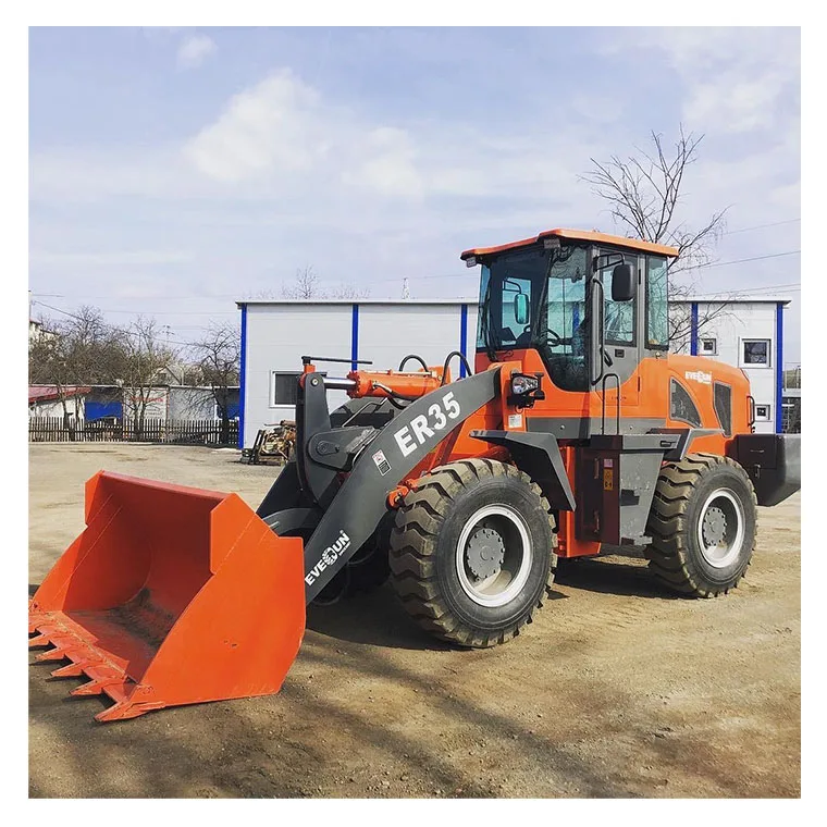 Everun Desain Baru ER35 3000kg Alat Pemuat Roda Artikulasi Depan dengan Bak Kompak untuk Pertanian