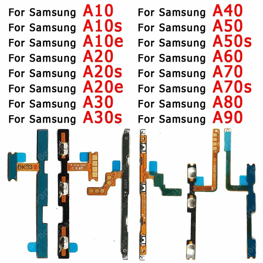 New Volume Switch Power On Off Flex Cable For Samsung Galaxy A10 A20 A30 A40 A50 A70 A80 A90 A10s A20s A30s A50s A70s A10e A20e