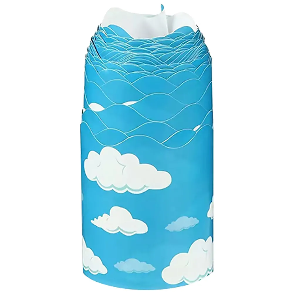 

1 Roll Cloud Pattern Bulletin Board Border Trim Removable Decorative Sticker for Classroom Office Door Window Chalkboard