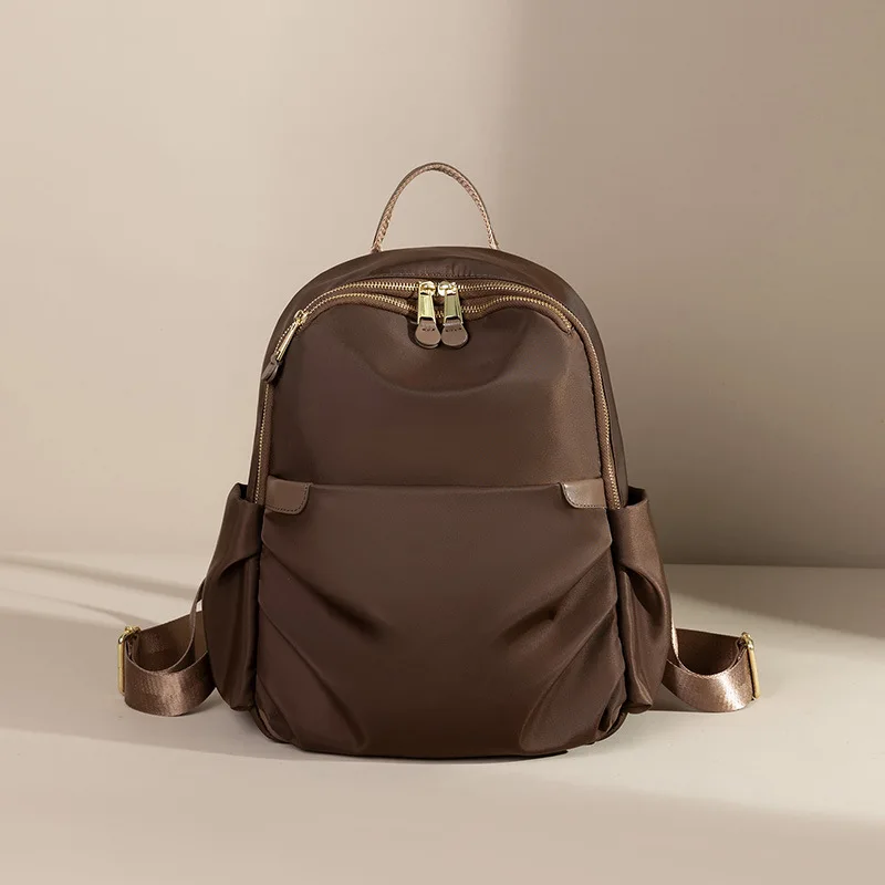 

Female Back Bag Anti-theft Backpack Woman Casual Trend Aesthetic Bags Coffee Color Dirt Resistant Canvas Bookbag Wear Resistant