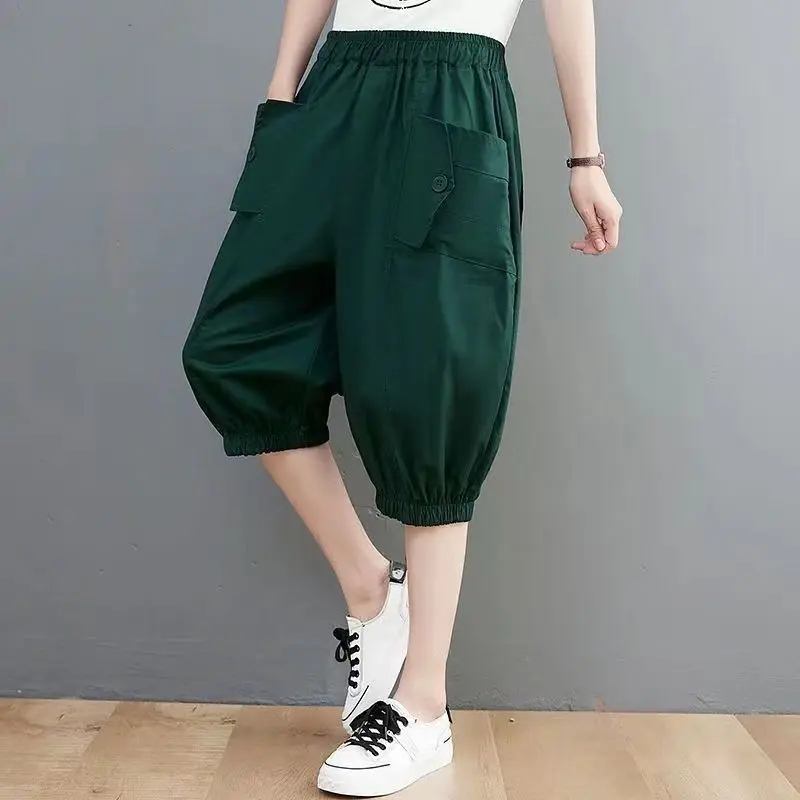 Plones Harlan de Lino y Aodón Hoados para Mujer, Cintura Alta, Estilo Veraniego, Plones Casus, Estilo Nuevo, A...