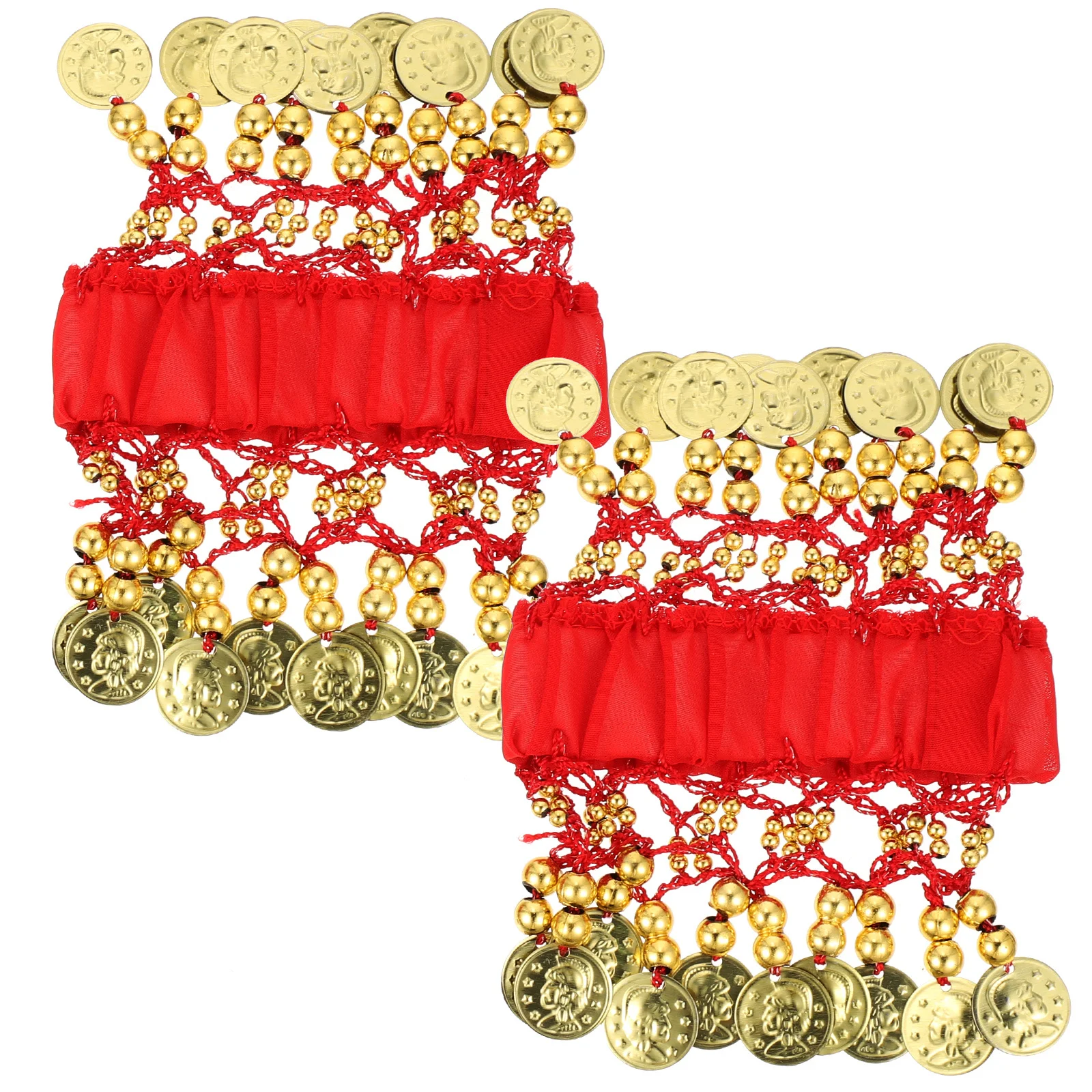 2Pcs Belly Dance Ankle Bracelets Coin Ankle Jewelry Belly Dancing Foot Anklet for Wedding Party Performance Accessories