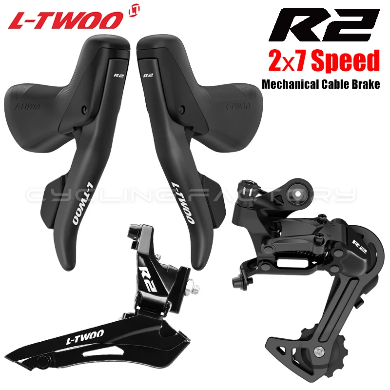 LTWOO R2 2x7-Gang Rennrad Mechanische Kabelbremsen Schaltwerk-Set STI Schaltwerk Fahrradteile Kompatibel mit Shimano