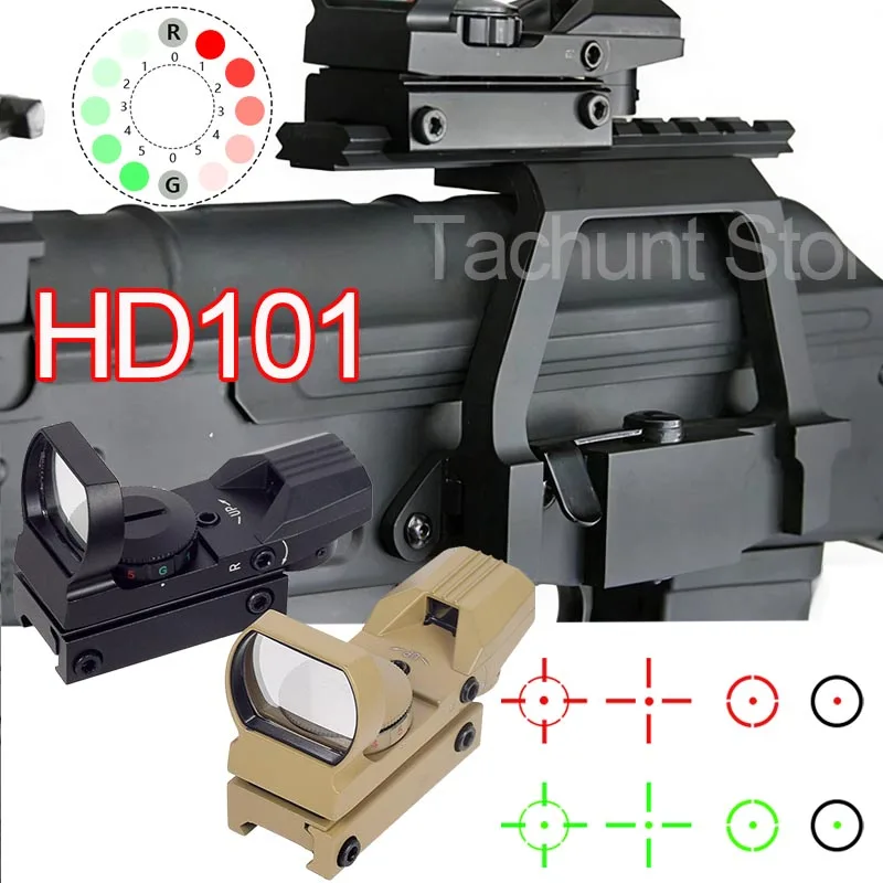 

MI AK Mount HD101 Riflescope Optics Red Green Projected Dot Sight Reflex 4 Reticle Scope Collimator Holographic Sight 20mm Rail