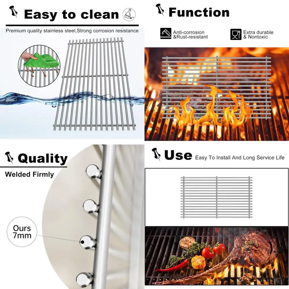

Grill Grates Replacement for Genesis II Models E-410, S-410, E/S-415, E/S-435, LX E/S-440, 66089, 66097, Stainless Steel Flavori