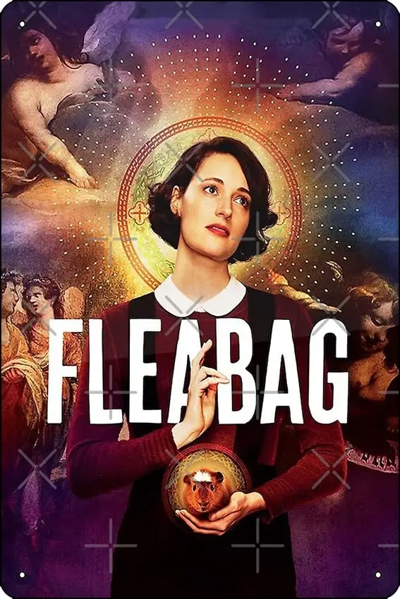 Fleabag Kneel Mouse Poster Funny Metal Tin Sign for Home Kitchen Bar Room Garage Decor 