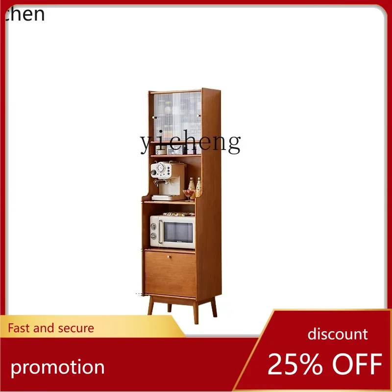 

ZML Solid Wood Sideboard Cabinet Living Room Storage Cabinet Modern Minimalist Narrow Household Cabinet