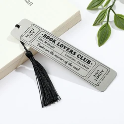 Book Club Book Mark Personalised Metal Bookmarks with Tassels Gifts for Book Lovers Bookworms Book Accessories School Supplies