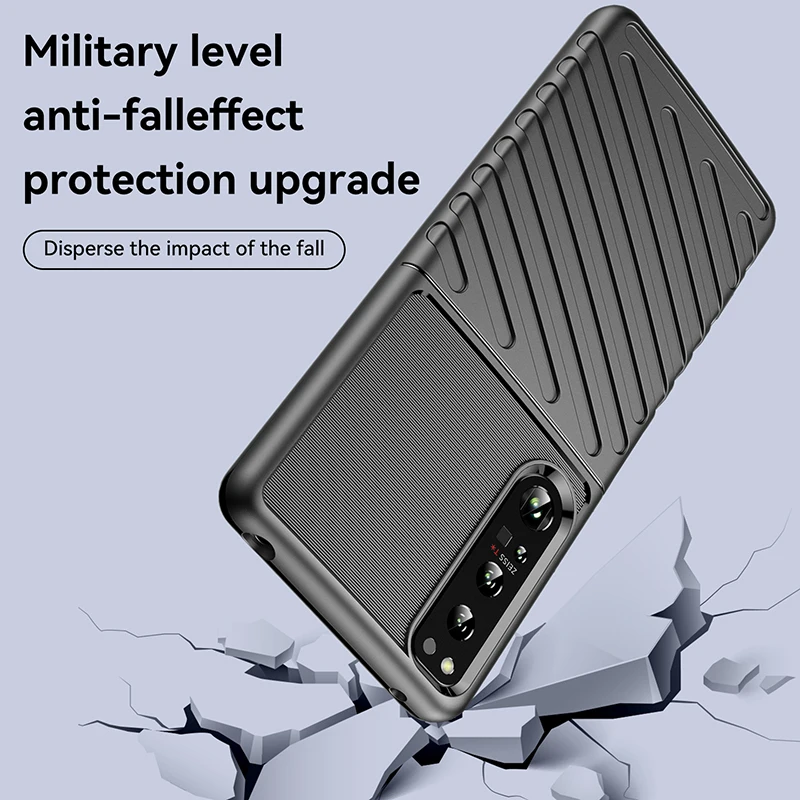 For Sony Xperia 1 IV Luxury Thunder Case Shockproof Silicone Back Cover for xperia 1iv Fashion Mobile Shell Coque Fundas view 5