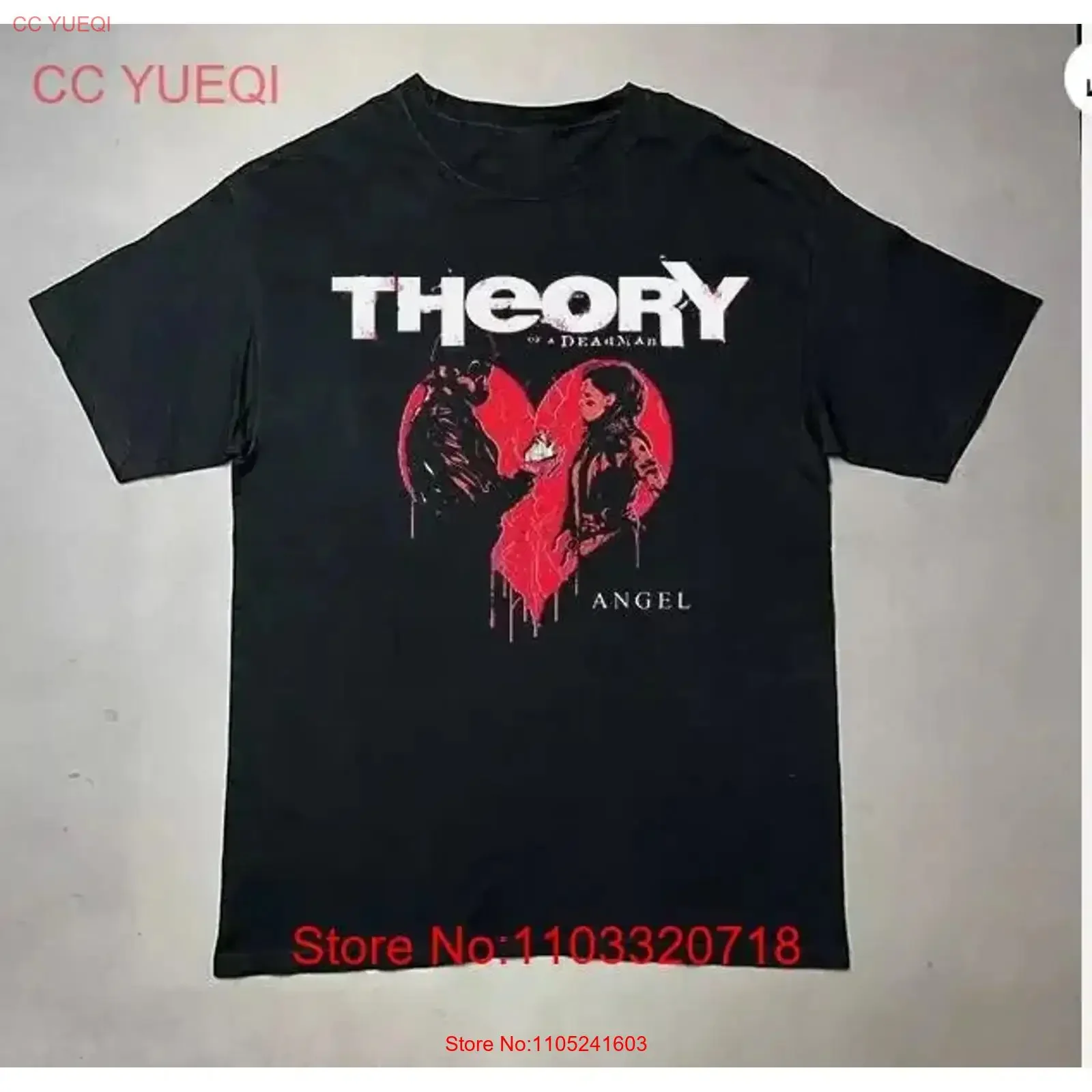 New Theory Of A Deadman Angel T Shirt For Fans round neck vintage Washed designer clothes Breathable Versatile fashion graphic